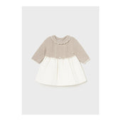 Mayoral Baby Girl Ivory and Beige Dress